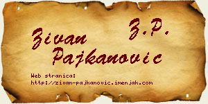 Živan Pajkanović vizit kartica